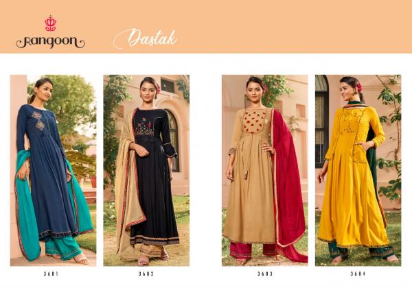 Rangoon Dastak Rayon Embroidery Designer Readymade suit